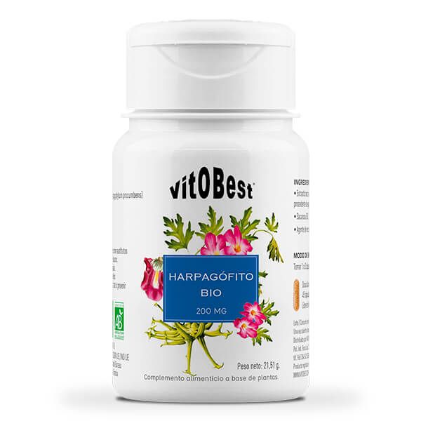 Harpagófito Bio envase de 45 cápsulas vegetales hecho por VitoBest en la sección de fórmulas para mejora articular