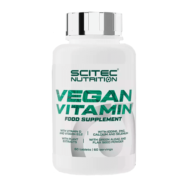 Vegan Vitamin envase de 60 tabletas en la categoría complejos multivitaminicos de Scitec Nutrition