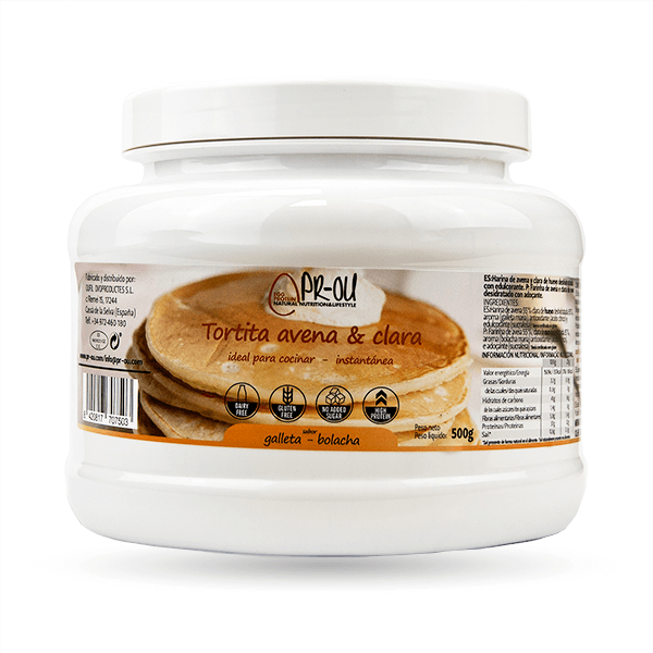 Tortitas de Avena y Clara envase de 500g del fabricante PR-OU Egg Protein (Pancakes, Tortillas y Creps)