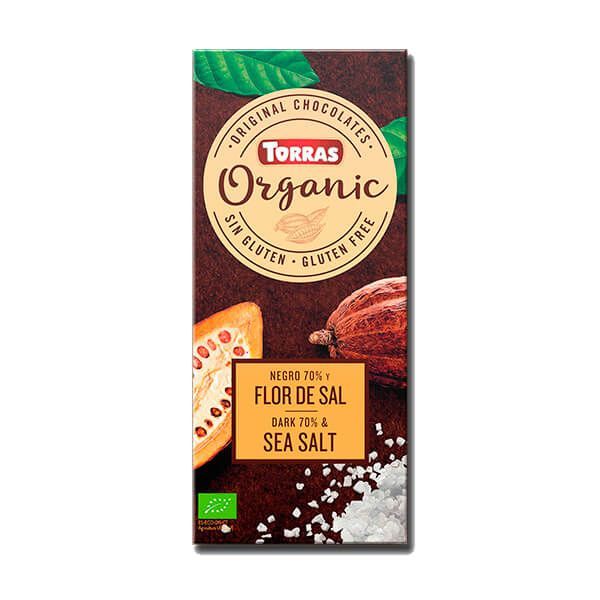Chocolate Negro 70% Cacao con Flor de Sal Bio de 100g del fabricante Torras de la categoría Tabletas de Chocolate