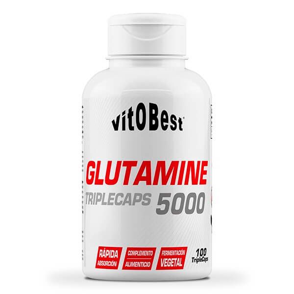 Glutamina 5000 presentación de 100 triplecaps de la marca VitoBest