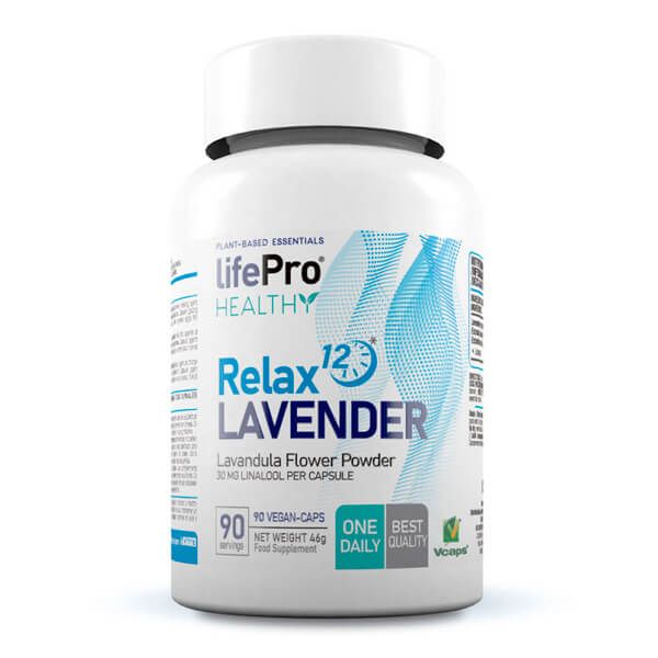 Relax Lavender presentación de 90 cápsulas veganas de la sección anti-estrés de la marca LifePRO