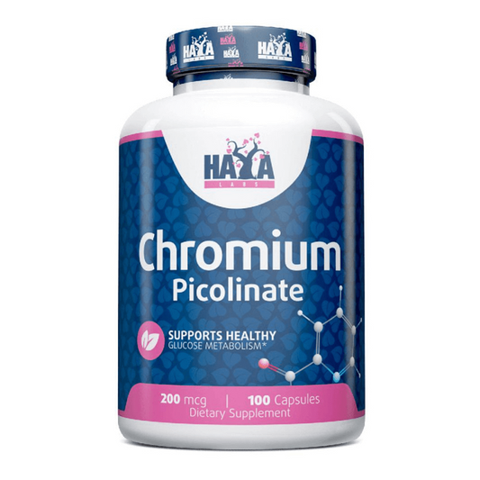 Picolinato de Cromo 200mcg de la marca Haya Labs en L-Carnitina y cafeína