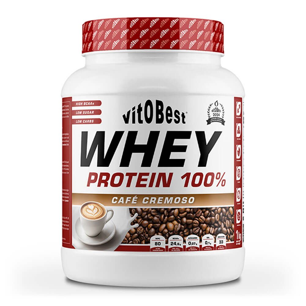 Whey Protein 100% en 1kg por VitoBest suplemento de proteina de suero whey