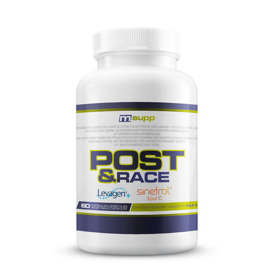 Post & Race con Levagen+® de la marca Masmusculo Supplements en Pre / Intra / Post