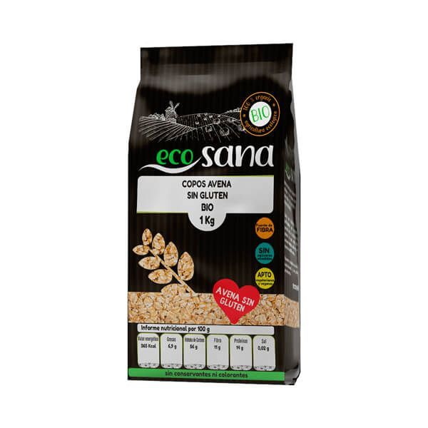 Copos de Avena Gruesos Integrales Sin Gluten Bio - EcoSana 0