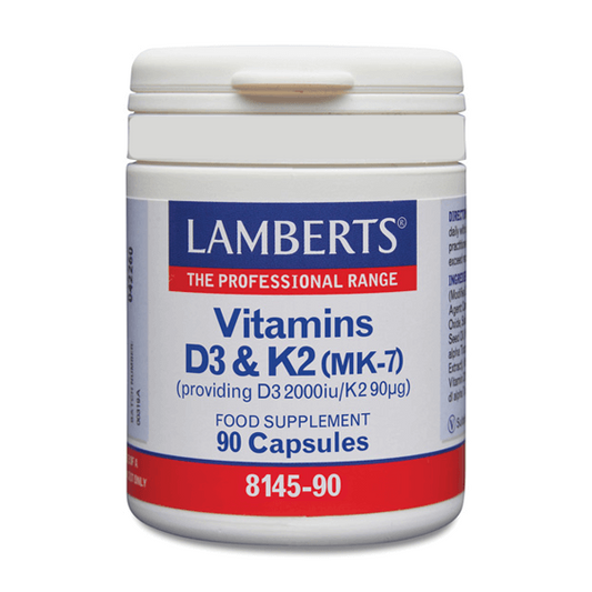 Vitamina D3 + K2 (2000UI/90µg) de la marca Lamberts en Nutrición deportiva