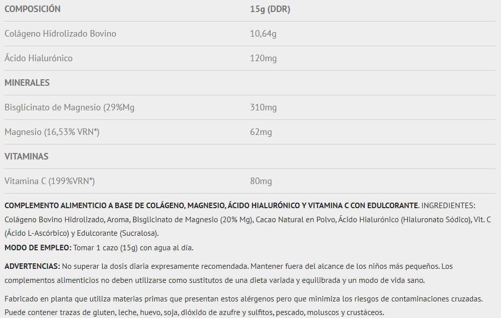 Información nutricional