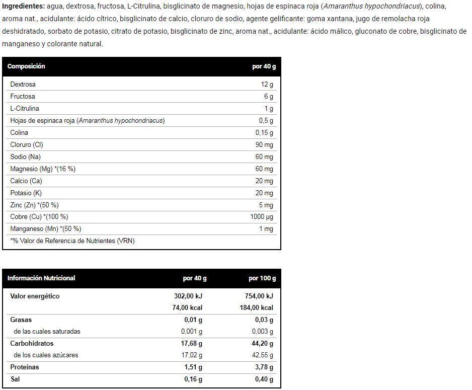 Información nutricional