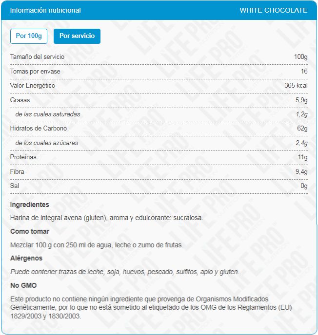 Información nutricional