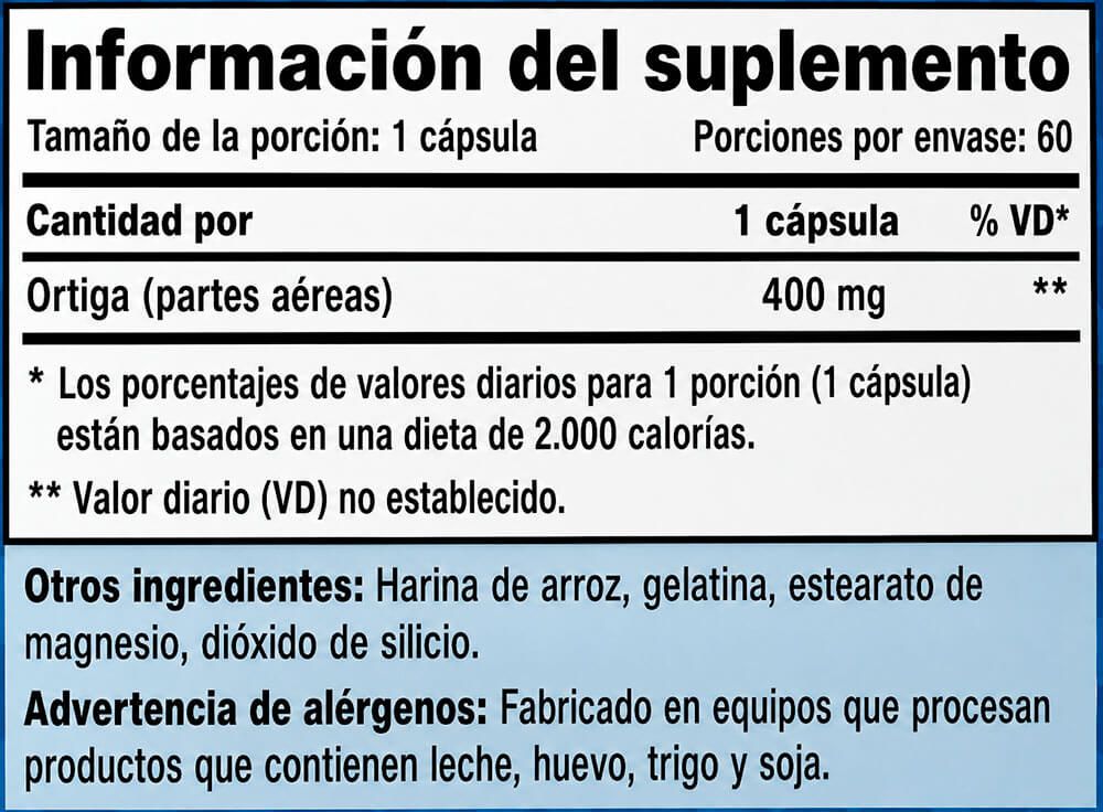 Información nutricional