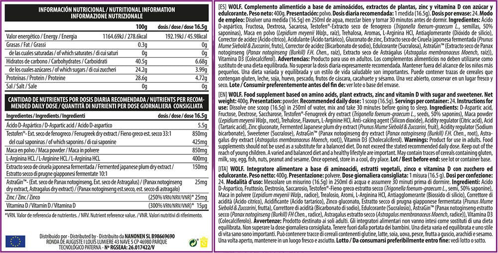 Información nutricional