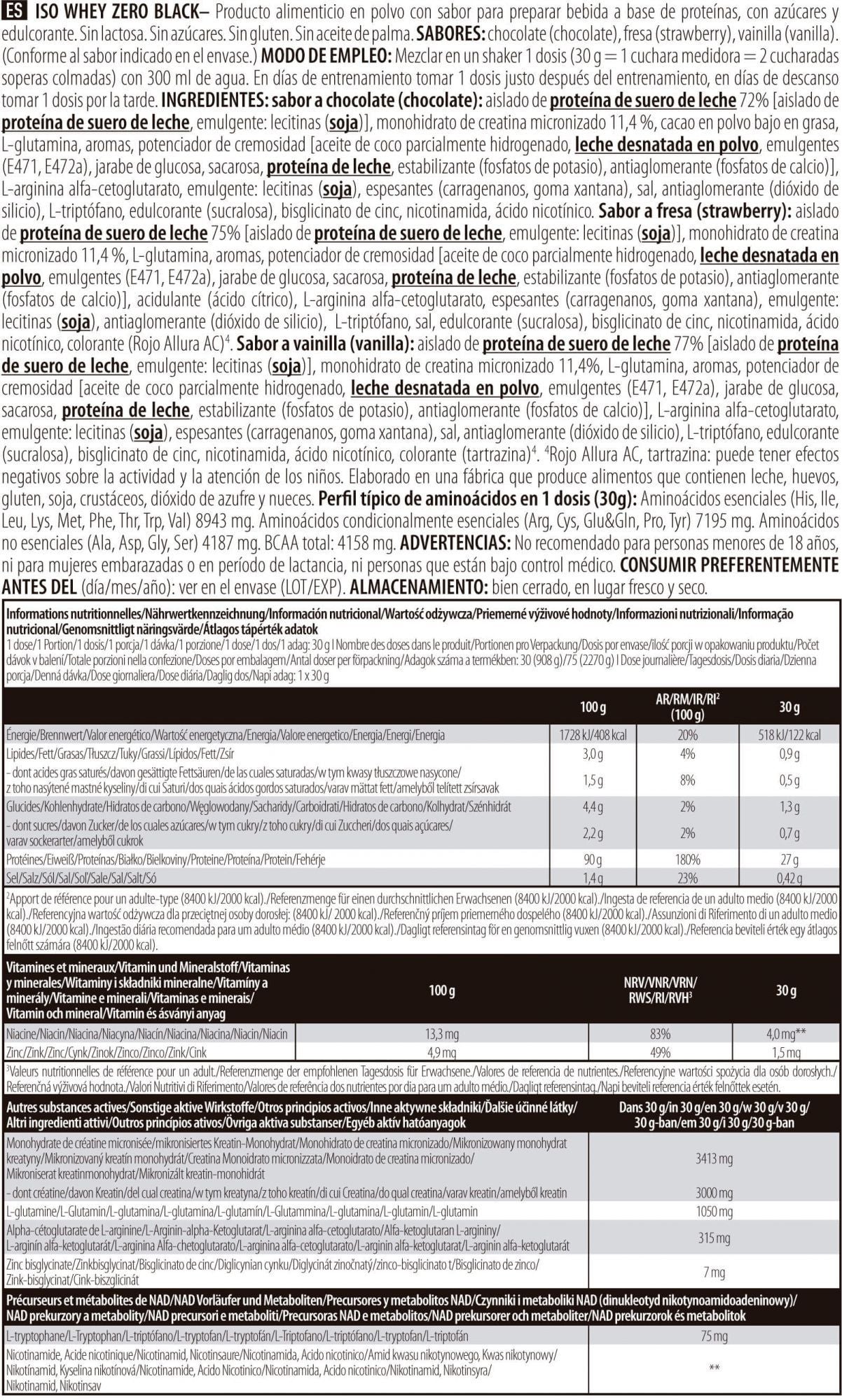 Información nutricional